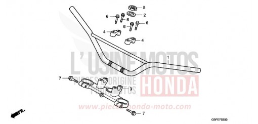 TUYAU DE GUIDON CR85RB7 de 2007